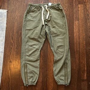 FREECITY Vintage Green Zipper Cropped Pants